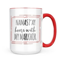 Neonblond Namast'ay Početna sa mojim Markhor Jednostavnim izrekama Poklon za ljubitelje čaja za kavu