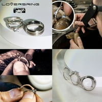 Podesiva veličina vjenčani prsten njegove i njene parove žene Diamond Sterling srebrni plavi safir CZ