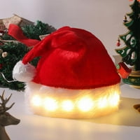 Svijetli Santa Hat Plišani božićni LED lampica za božićne kostim rekvizicije za odmor za odmor