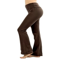 Thelovely Womens & Plus Stretch Pamučni preklop preko visokog struka Bootcut Workeut Flared joga hlače
