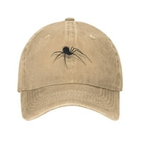 Pamučna bejzbol kapa, crni lijepi pauk muški bejzbol šeširi, prirodni