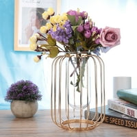 Tebru Željezna vaza, vaza od kovanog željeza u obliku žila, nordijska češljana žičana žičana žičana čelo stakleno željezo za cvijeće vaze