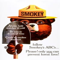 Smokey medvjed, abcs, lopate, vintage poster