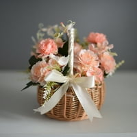 Wicker Rattan cvjetna košara, košare za vjenčanje cvijeće, košara za vrbe ručne vučne košare sa ručkama