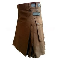 Teretne hlače za muškarce opušteno fit vintage kilt skotland gotički modni kendo džepni suknji škotske