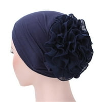 Žene cvjetni muslimanski ruffle cher het hat beanie šal turban glava zamotavanje