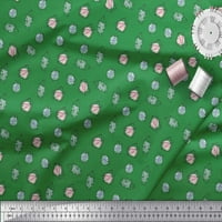Soimoi Green Pamuk Cambric tkaninski kristali cvjetni otisnuta zanatska tkanina od dvorišta široka