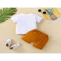 Majica i kratkim majicama i kratkim majicama Eyicmarn postavi modno slovo kratkih rukava i kratke hlače