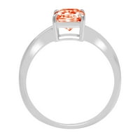 2. CT sjajan zračenje simulirani crveni dijamant 14k bijeli zlatni pasijans prsten sz 10.5