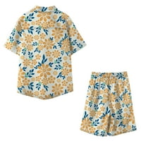 Uorcsa Brzo sušenje elastične bluze i pantalone Cardigan svakodnevno tiskano isključivo dugme Ličnost plaža rublje mens set žuta