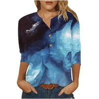 Ženska trendy bluza s rukavima, majica za odabir Crew 3D grafička majica Loose Comfy Casual Tunic Tops