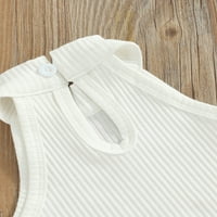 MA & Baby Little Kids Toddler Baby Girl Ljetna odjeća Set od čvrstog rebrasti prsluk + kratke hlače