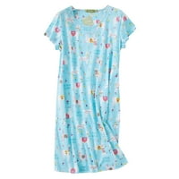 Ženska pamučna noćna košulja za noći na noći za spavanje Casual Pajamas dugačka haljina za spavanje