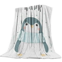 Prilagođeni pokrivač Početna Tekstilna pingvina crtane pozadine Flannel ponderirani pokrivač toplo mekano bacanje kauč na razvlačenje sa pokrivačima
