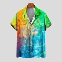 Cool majice za muškarce Ljeto kratki rukav casuni na havajske majice kravata boja Distrient Print Beach