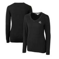 Ženski rezač i buck Crna Karolina Panthers Kaciga Logotip Lakemont Tri-Blend džemper za pulover V-izrez