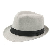 Sarkoyar Fedora šešir široki podim za zaštitu od sunca Čvrsta boja Panama kapa Boater ljetna plaža Sunhat