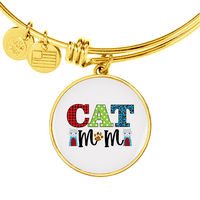 Dizajn mačji mama narukvica od nehrđajućeg čelika ili 18K zlatni krug bangle