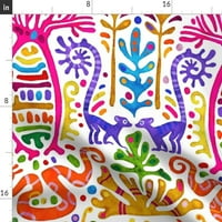 Pamuk Satens Stolcloth, 90 kvadrat - tropske životinjske boje tačače Djeca Šarena djeca Ispisuju posteljinu