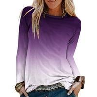 Ženski ležerni okrugli vrat dugih rukava s dugim rukavima od labave majice Plus size bluzes majica srušena