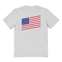 Americana pop zastava Grafički pepeo sive muške pamučne majice