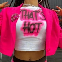 Ljeto vruće ženske odjeće slatke vrhove grunge ružičaste slova Baby Crop Top Slim Harajuku Streetwear