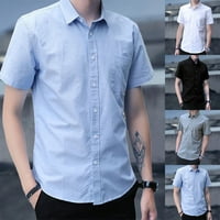 Muški kratki rukav pune košulje casual fit formalno odijelo Top majica Bijela 3xl