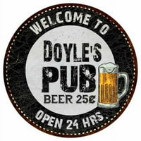 Doyle's Pub 12 okrugli metalni znak pivo bar crni zid Décor poklon 200120039155