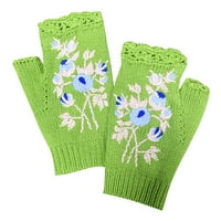 Fesfesfes Women Fasion Embloiders Topla ruka za kuku Male cvijeće ručno rađene vunene rukavice