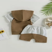 Codeop novorođenčad za dojenčad ljetna odjeća set odjeće, kapuljač kratkih rukava i kratkih rukava odijelo