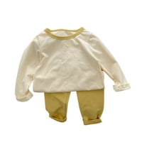 PEDORT BABY Girl Odjeća za odjeću na vrhu Hlače se postavilo dječje odjeće odjeću od žutog, 100