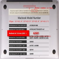 Kaishek Hard zaštitni poklopac školjke Kompatibilan je s Macbook Air 13.6 . M2, slikanje 0090
