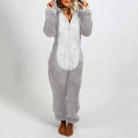 Ženski kaput dugih rukava sa kapuljačom šapući pidžama, casual zimski hladni zaslon za spavanje
