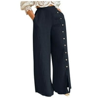 Kayannuo ženske hlače zasebne pantalone za žene za žene za žene Žensko dugme-Split Široko-noge hlače