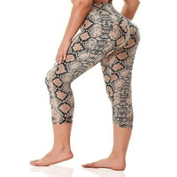 Paille Dame Capri Yoga hlače Tummy Control Capris High Stip Slim Slim Fit Trčanje sportske pantalone