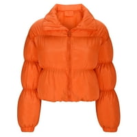 Zimski kaputi za ženske vanjske odjeće jesenja zimska odjeća ulica kratka rukava odjeća narandžasta