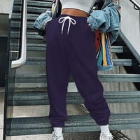 Amtdh Ženska trendy sablasni čista boja lagana ležerna Casual Comfy pantalone Dame Jesen Jogging Streetwear