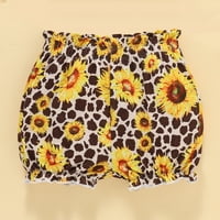 Ljetne djevojke s kratkim rukavima cvjetni otisci vrhovi i kratke hlače Ljetne odjeće i set 100