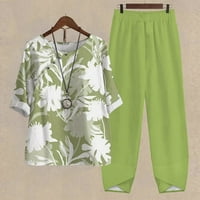 Yuwull slatka odjeća za žene ljetni cvjetni tiskani kratki rukav okrugli vrat tunika TONIC + casual