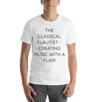 Klasični flautist - stvarajući muziku sa majicom na majici kratkih rukava majica s nedefiniranim poklonima