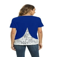 Žene Ljeto Ležerne prilike Top Basic T majica Crewneck bluza čipkaste boje