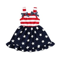 Mlađe stablo Toddler Baby Girls 4. jula Odjeća odjeća zvijezde Stripes Dnevni dnevni odijelo bez rukava