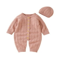 Treegren novorođenčad dječja dječaka zimska odjeća od pune boje dugih rukava pleteni džemper rumper