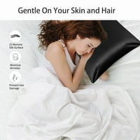 Svileni jastučni jastučni jastučni jastuk piccocasa momme, crna kraljica