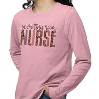 Radna soba medicinska sestra Leopard Print majica s dugim rukavima Unise 4x velika ružičasta
