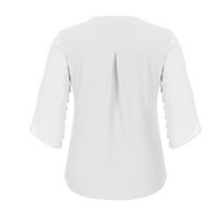 Ženske ljetne bluze i vrhovi Dressy V izrez Šifonske bluze s rukavima s majicama na rukavima