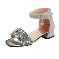 DMQupv TODDLER cipele princeze sandale za djecu Cipele za cipele Filge Warme Warm Toddler Cipele Silver
