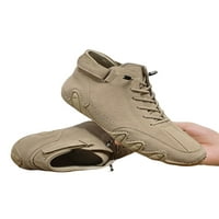 Muške čizme FAU kožne čizme za gležnjeve čipke upijane stanovi Ne klizne casual cipele muškarci ručno