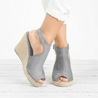 Ženske dame modne čvrste klinove casual kopče kaiš rimske cipele Sandale sandale za žene grey_ 6.5