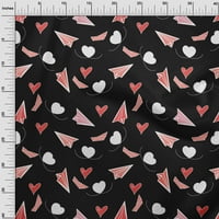 Onuone baršunal crna tkanina azijska kawaii Heart tkanina za šivanje tiskane plovidbene tkanine sa dvorištem